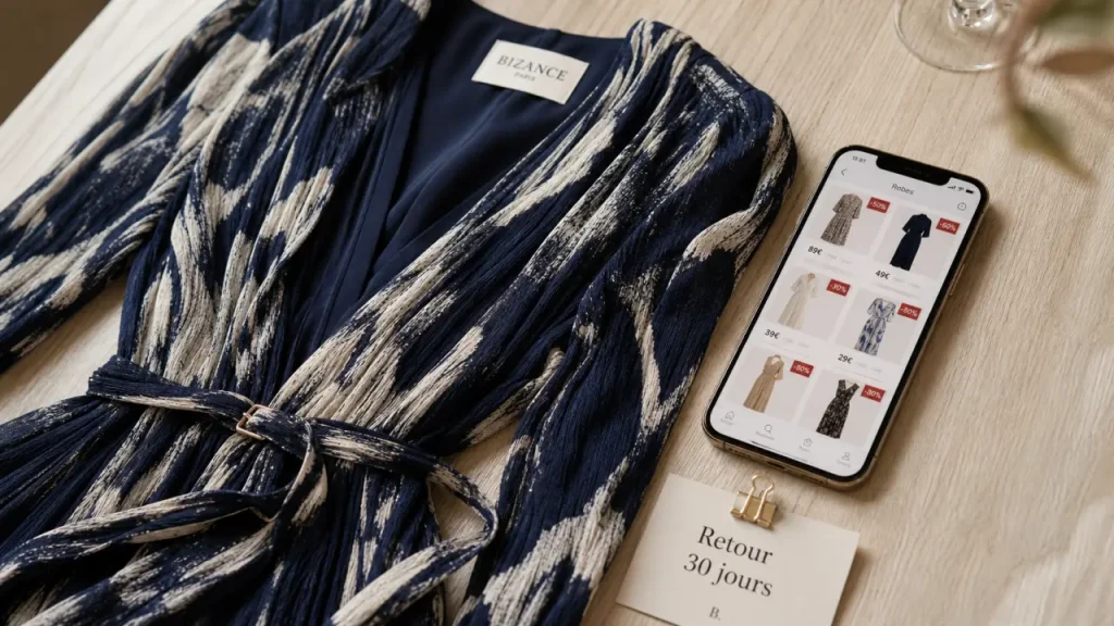 Robe Bizance Paris : prix barrés, tailles disponibles et matières à vérifier