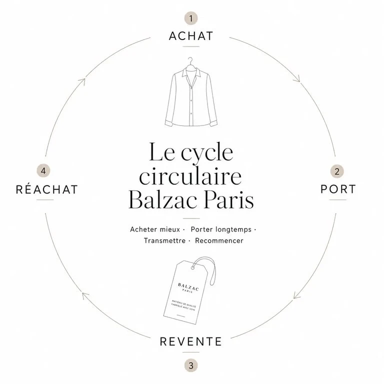 Schéma du cycle de vie circulaire Balzac Paris seconde main