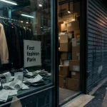 Vitrine fast fashion paris, magasins de vêtements en déclin au centre-ville