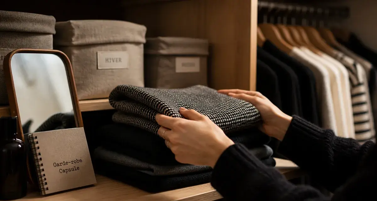 Garde robe capsule : armoire minimaliste et durable, vêtements organisés