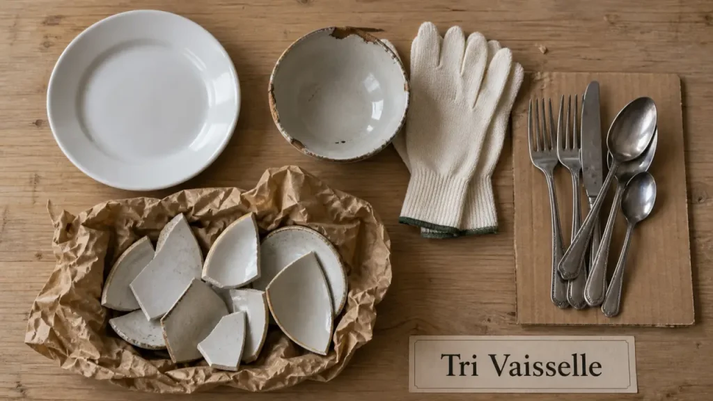 Vaisselle cassée ou encore utile : réemploi d’abord, jamais dans le conteneur à verre