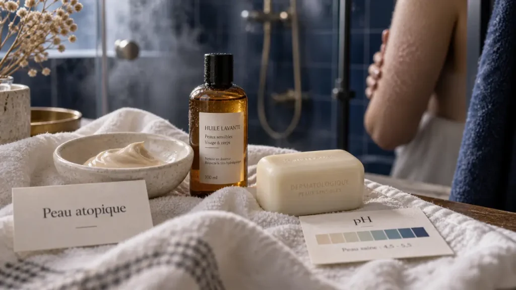 Savon pour peau atopique : le pH compte, mais le choix du nettoyant aussi