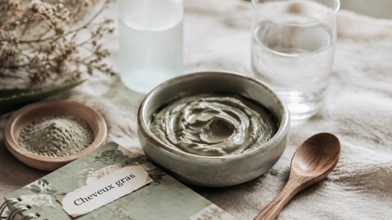 Shampoing cheveux gras maison : argile verte et aloe pour racines