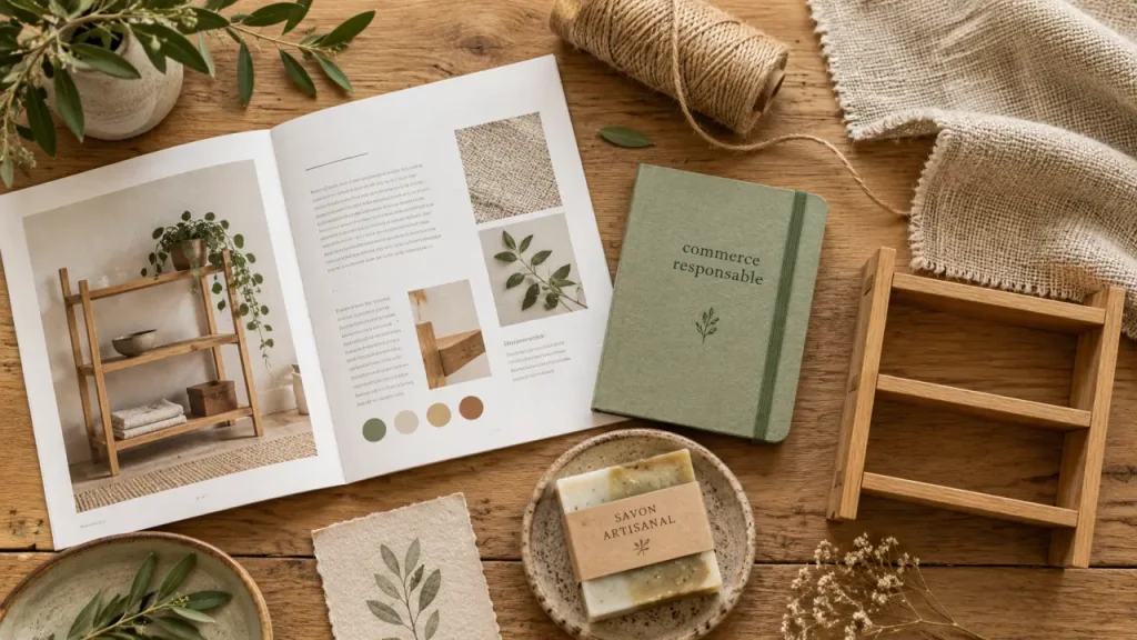 Altermundi commerce : flat-lay offre responsable et produits équitables