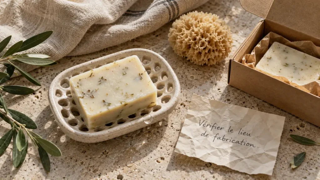 Savon solide à Paris : acheter local sans confondre adresse et fabrication